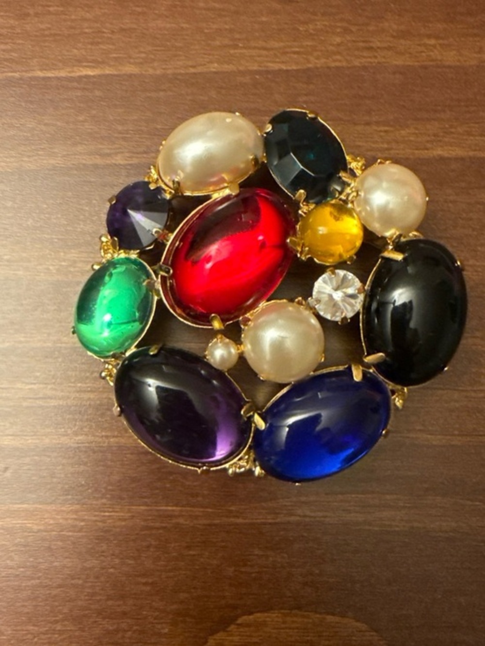 Park lane extra large Multi-colored brooch with assorted multicolored gemstones